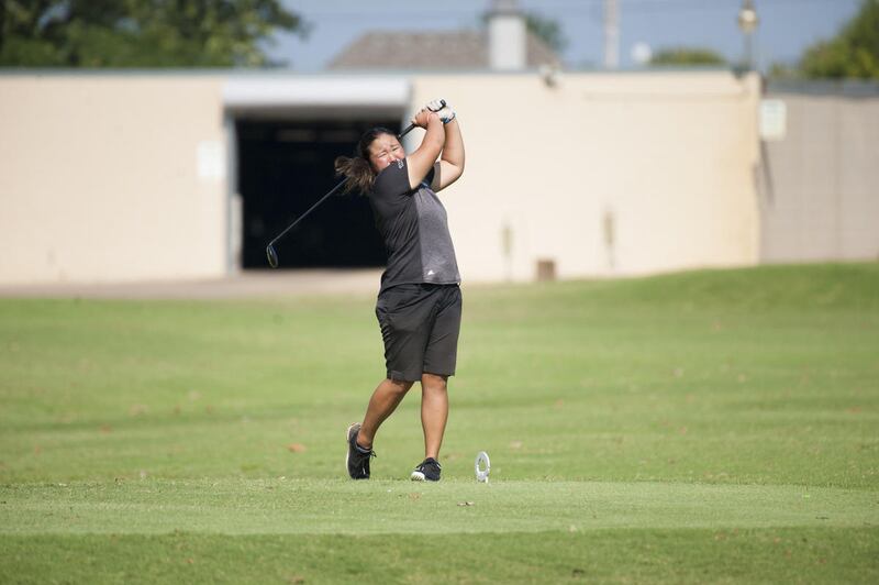 Utah Valley sophomore Kaylee Shimizu tees off at the Mark Allen ORU Shootout on Sept. 25. Shimizu and the Wolverines head to Washington to take part in Seattle U's Pat Lesser-Harbottle Invitational on Monday and Tuesday.