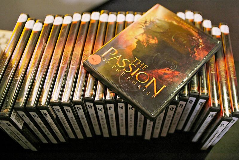 Copies of the newly released DVD of Mel Gibson's biblical epic "The Passion of Christ," are set aside for day rental at VideoMarket store in the Silverlake area of Los Angeles Wednesday, Sept. 1, 2004. The second coming of Mel Gibson's biblical epic sold
