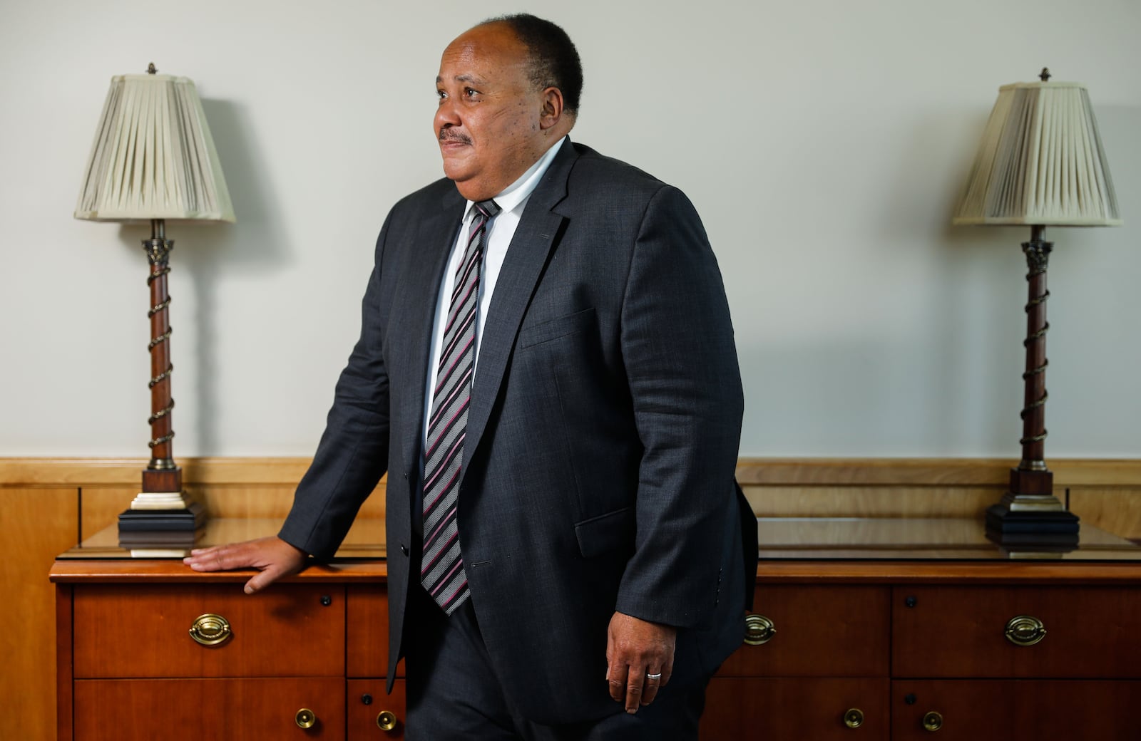 Martin Luther King III poses for a portrait at BYU’s Gordon B. Hinckley Alumni and Visitors Center on Monday.