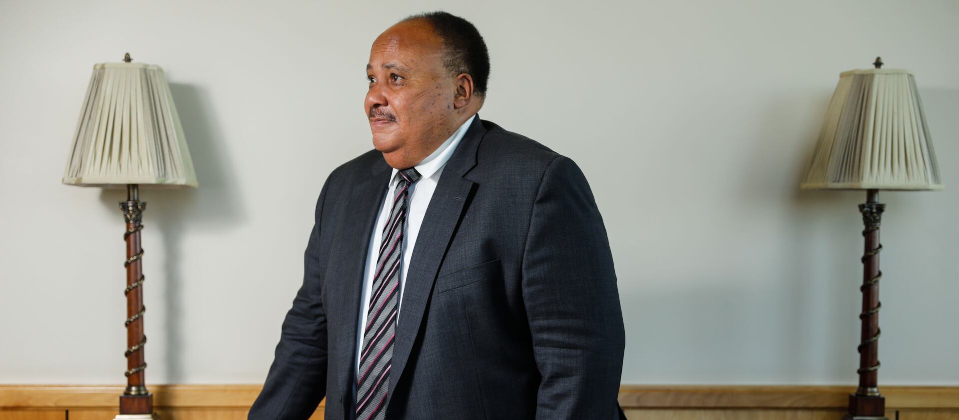 Martin Luther King III poses for a portrait at BYU’s Gordon B. Hinckley Alumni and Visitors Center on Monday.