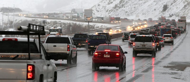 FILE "” Stop-and-go traffic crawls up I-80 during a snow storm in Parleys Canyon on Wednesday, Jan. 11, 2017.