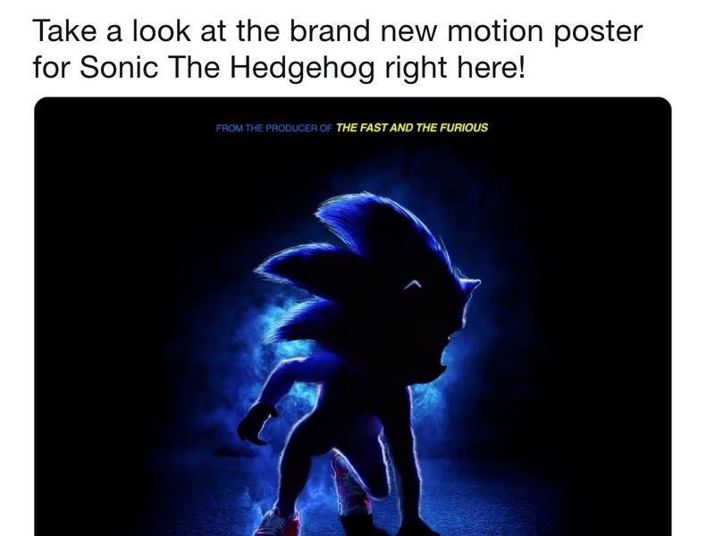 People are not happy with the new "Sonic" poster.