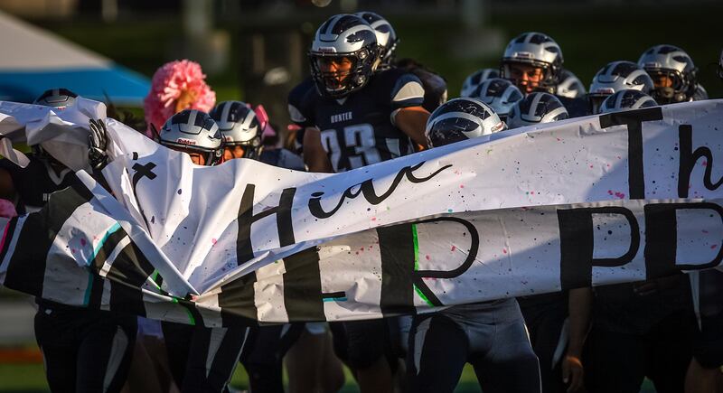 The Hunter Wolverines host the Pine View Panthers for early season prep football action in West Valley City on Friday, Aug. 31, 2018.