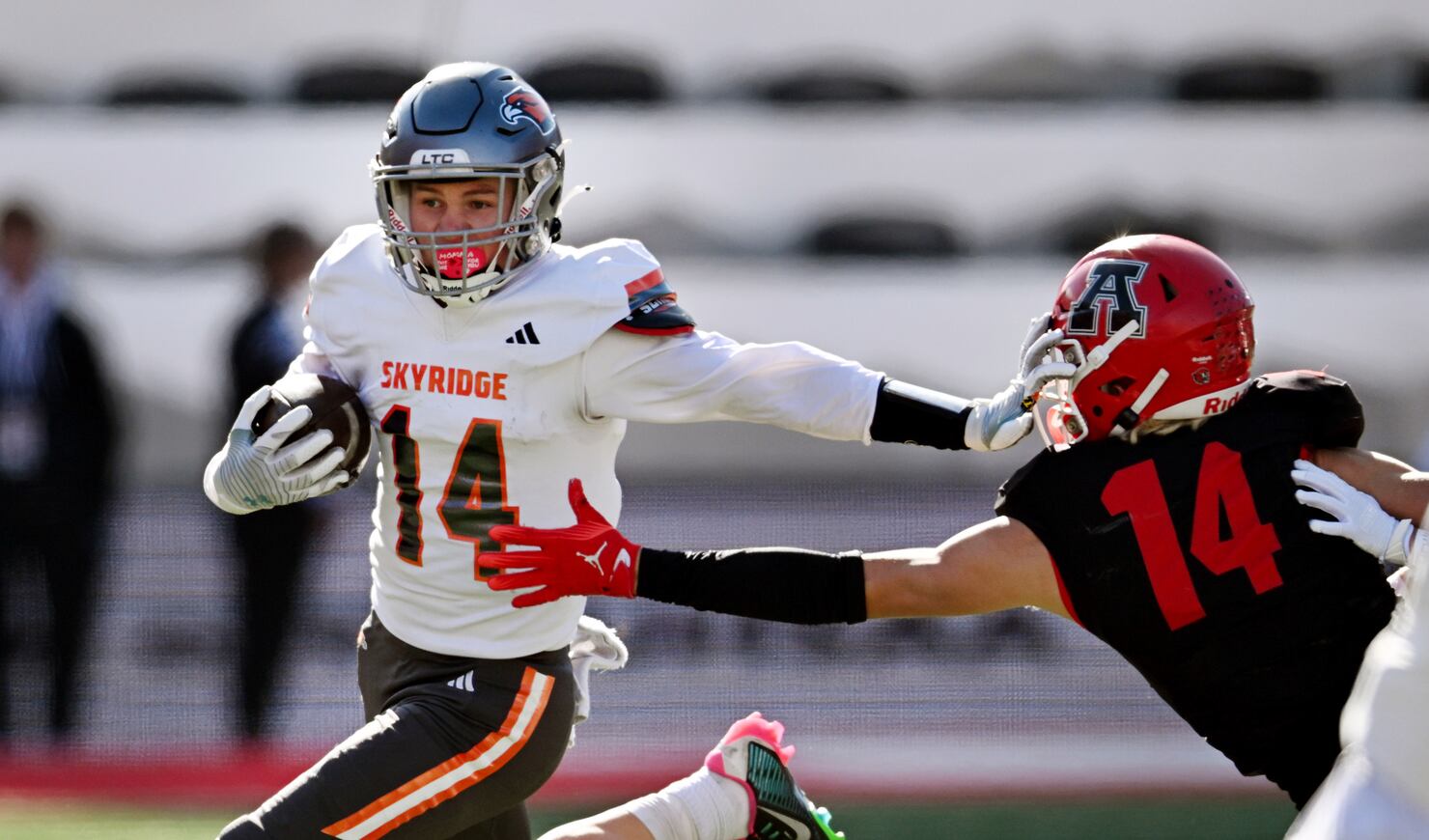 High school football Skyridge topples top seed American Fork for