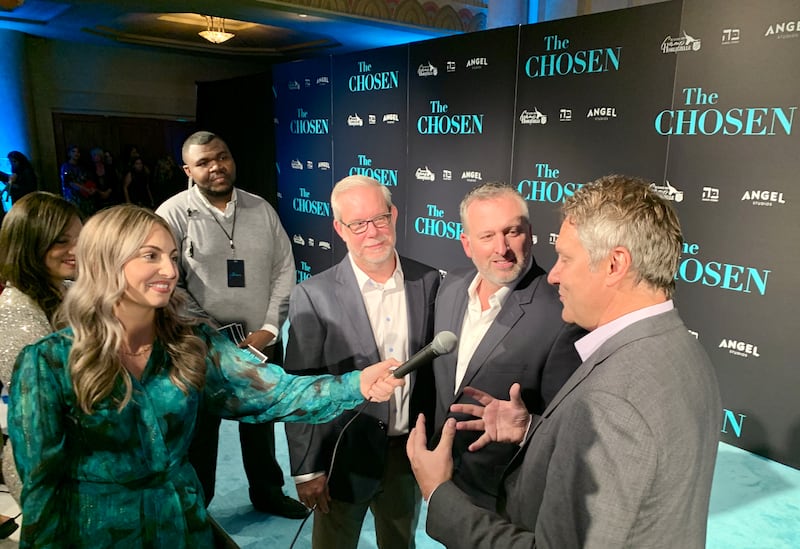 Producers of “The Chosen” speak with news media.