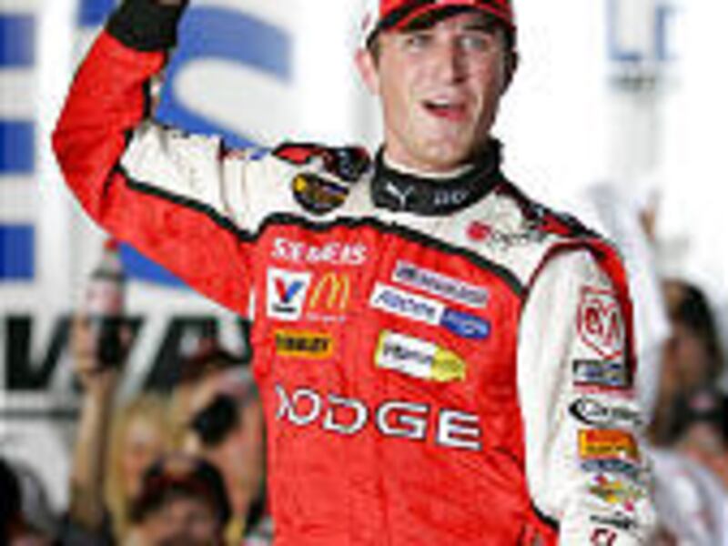 Kasey Kahne celebrates his victory in Sunday's NASCAR Coca-Cola 600.