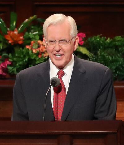 Elder Elder D. Todd Christofferson of the Quorum of the Twelve Apostles speaks during the Saturday afternoon session of the 188th Semiannual General Conference of The Church of Jesus Christ of Latter-day Saints in the Conference Center in Salt Lake City o