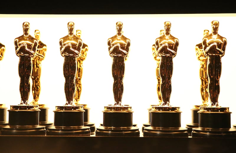 FILE - In this Feb. 26, 2017 file photo, Oscar statuettes appear backstage at the Oscars in Los Angeles. Nominations for the 90th Oscars will be announced on Tuesday, Jan. 23, 2018. (Photo by Matt Sayles/Invision/AP, File)