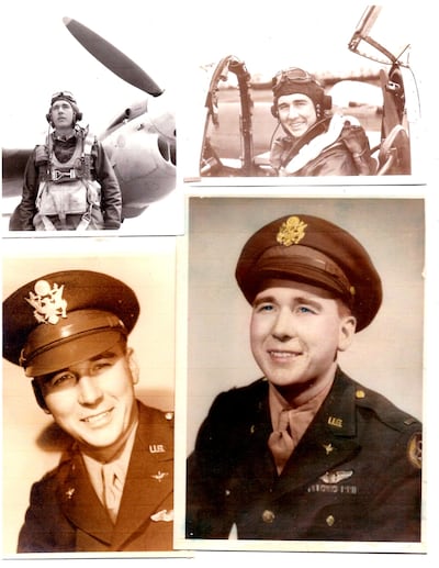 Photos of Air Force Lt. Col. Bill Willis, who is now 97 and retired.