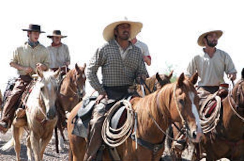 Johnny Ferguson, Jared Ficklin, Rob Wright and Ian Roberts ride out on "Texas Ranch House."