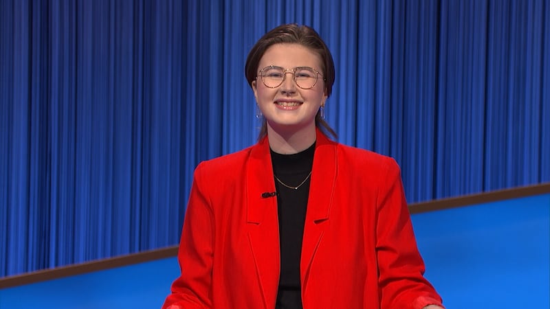 Mattea Roach on the set of “Jeopardy!”
