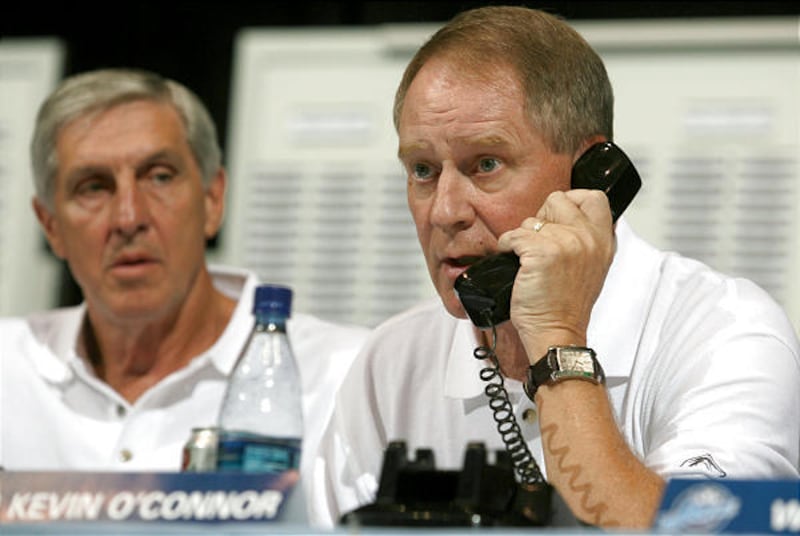 Kevin O'Connor, right, and Jerry Sloan have agreed to a contract extension for the longtime Jazz coach.
