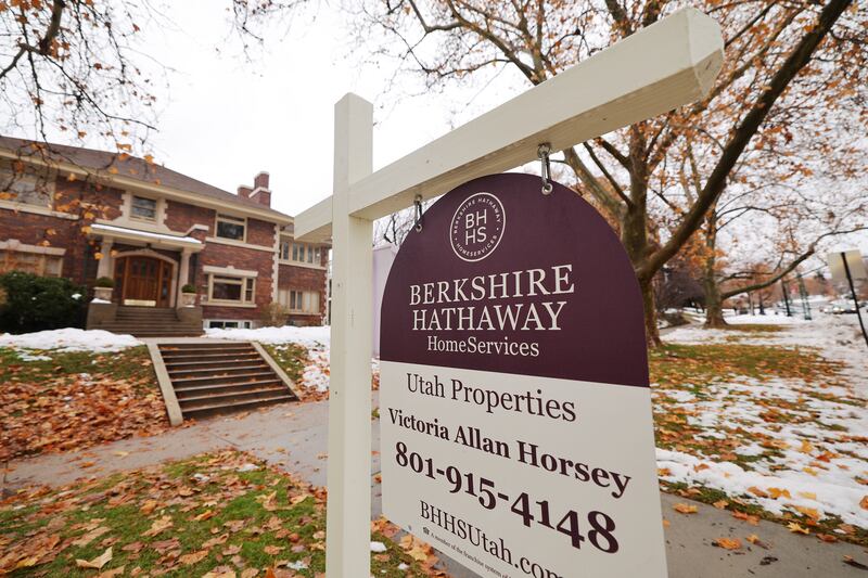 A realty sign at a property in the Salt Lake City.