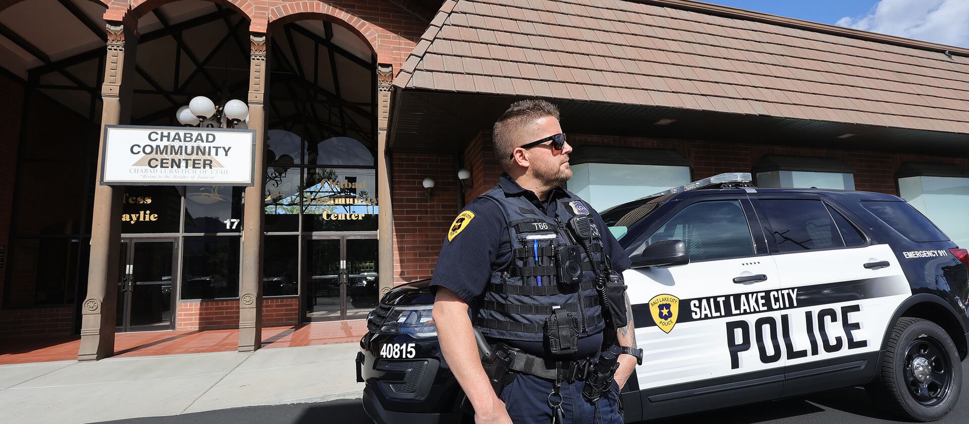 Salt Lake police investigate after a swastika was scratched into the front door of Chabad Lubavitch of Utah synagogue.
