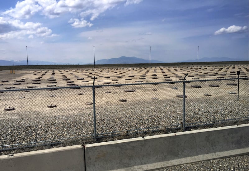 FILE - In this May 11, 2015 file photo, nuclear waste is stored in underground containers at the Idaho National Laboratory near Idaho Falls, Idaho.