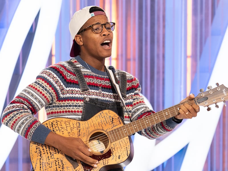 Thunderstorm Artis auditions for "American Idol" in front of judges Carrie Underwood, Lionel Richie and Luke Bryan.