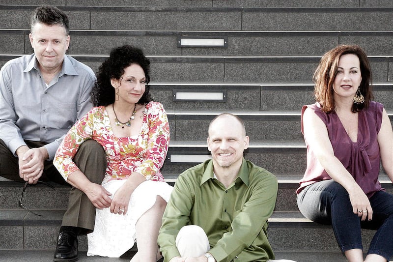 Peter Eldridge, Kim Nazarian, Darmon Meader and Lauren Kinhan of New York Voices.