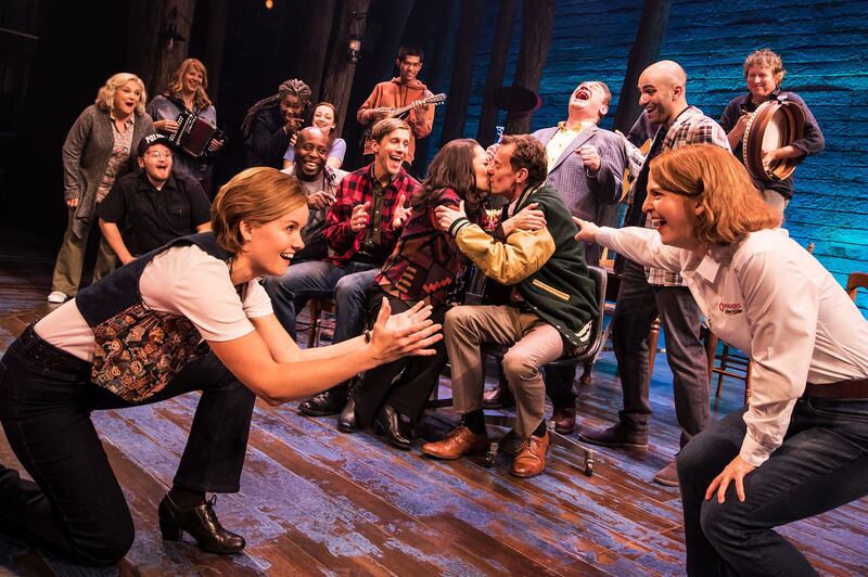 The touring company of the musical "Come From Away," which will be at the Eccles Theater Nov. 6-11.