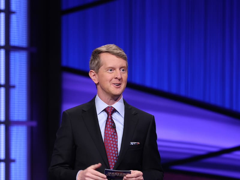 Ken Jennings as the host of “Jeopardy!”