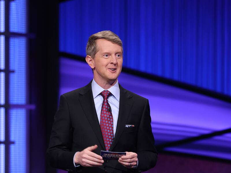 Ken Jennings as the host of “Jeopardy!”