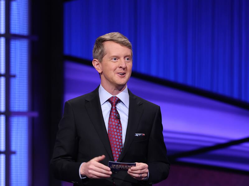 Ken Jennings as the host of “Jeopardy!”