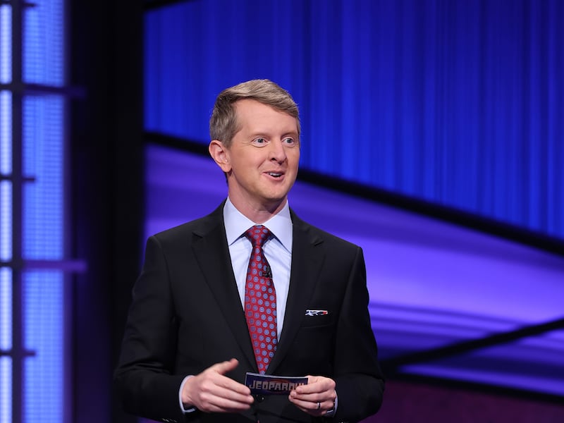 Ken Jennings as the host of “Jeopardy!”