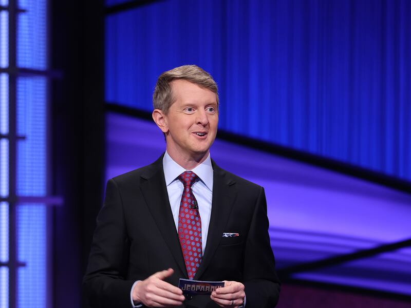 Ken Jennings as the host of “Jeopardy!”