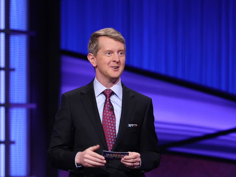 Ken Jennings as the host of “Jeopardy!”