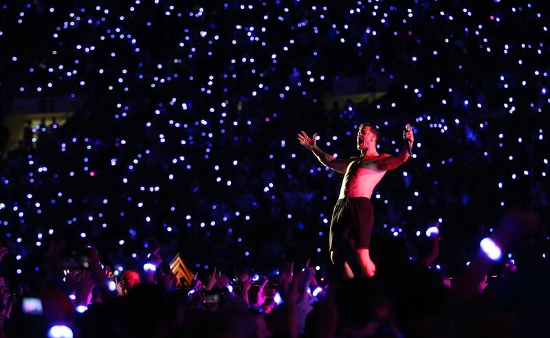 Imagine Dragons' Dan Reynolds performs during the LoveLoud music festival in Salt Lake City on Saturday, July 28, 2018. The 2019 festival will take place at USANA Amphitheatre on Saturday, June 29.