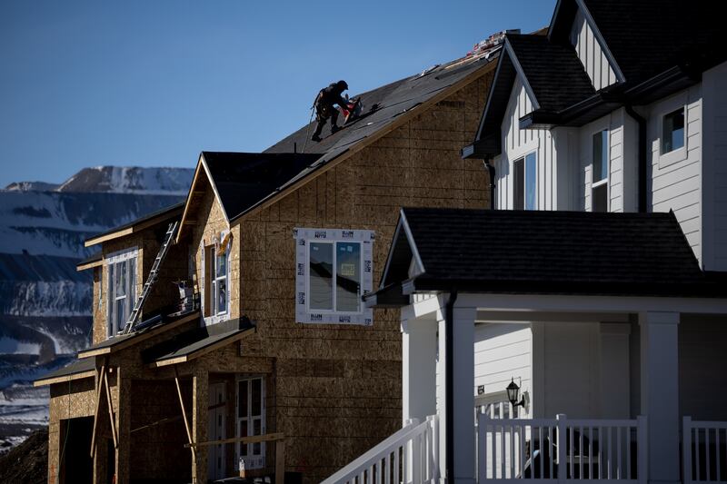 Construction continues on new homes in Herriman on Feb. 28, 202