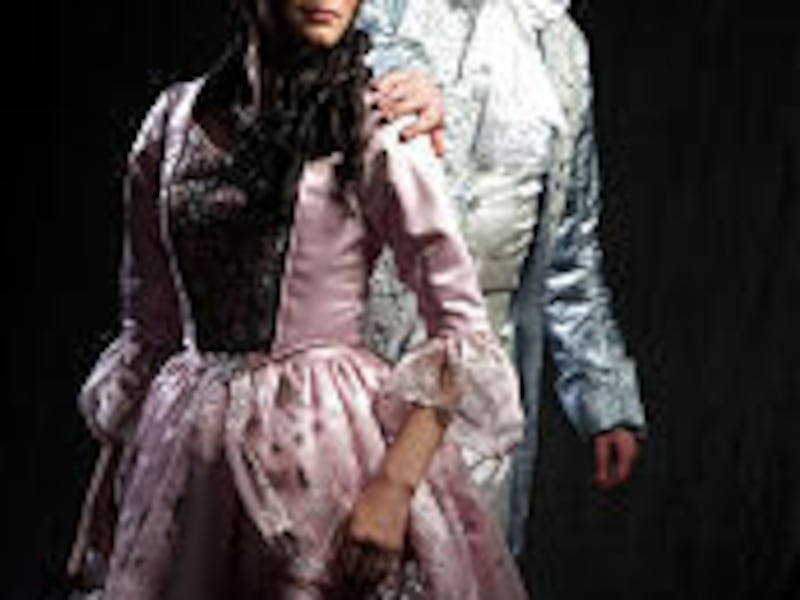 Cinderella (Melinda Lockwood) and Prince Edward (Gabriel Hamilton) in "The Slipper and the Rose" at Hale Centre Theatre.