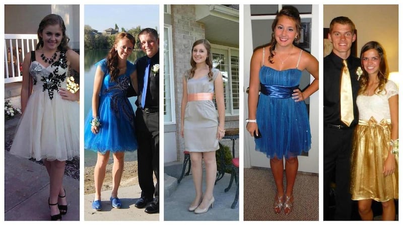 About two dozen girls were turned away from their homecoming dance at Stansbury High School, Saturday, Sept. 29, 2012. From Facebook photos, here are various examples of homecoming dresses that were deemed to be inappropriate.