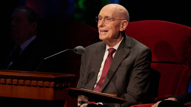 President Henry B. Eyring speaks during the First Presidency's Christmas Devotional broadcast on Sunday, Dec. 7, 2025.