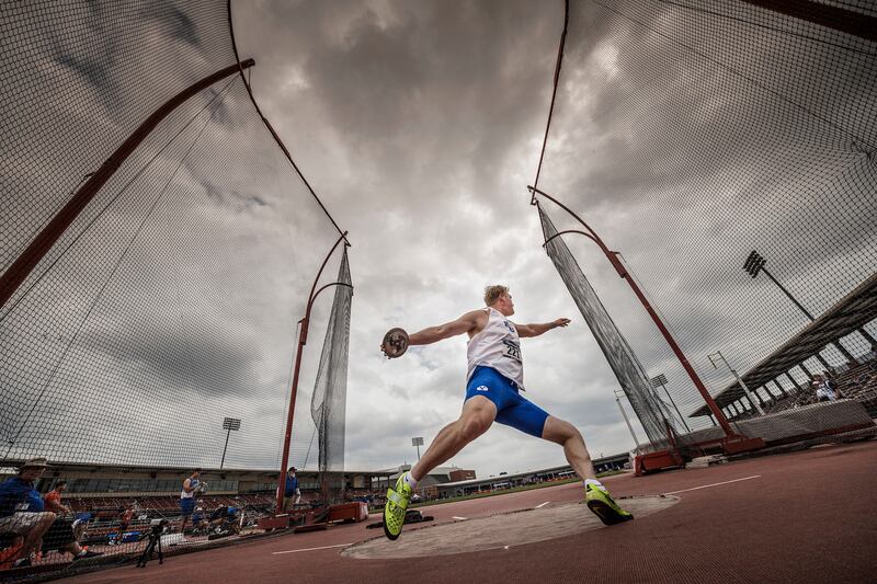 BYU’s Dallin Shurts, a 6-foot-6 senior from Oregon, won the discus at the NCAA West Preliminaries Friday in Fayetteville, Arkansas, to advance to the NCAA track and field championships in Fayetteville, Arkansas on Friday, May 24, 2024.