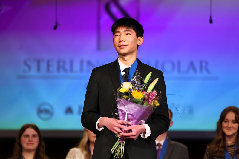 Aaron Wang of Skyline High School accepts the General Sterling Scholar award for 2023.