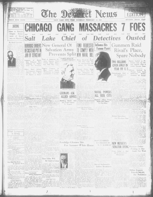 Deseret News archives: St. Valentine’s Day Massacre stole the headlines in 1929