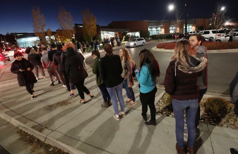 FILE - Voters wait in line to vote outside the Provo Recreation Center in Provo on Tuesday, Nov. 6, 2018. Some reportedly waited three hours to cast a ballot.