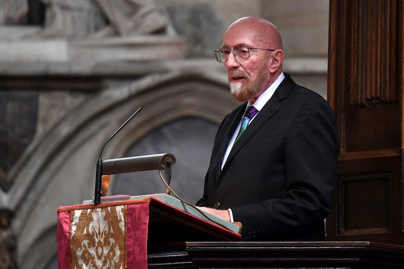 American theoretical physicist and Nobel laureate Kip Thorne speaks at the memorial service for Professor Stephen Hawking, at Westminster Abbey in London on Friday June 15, 2018. Thorne will present a lecture at Logan High School on Thursday, July 19, 201