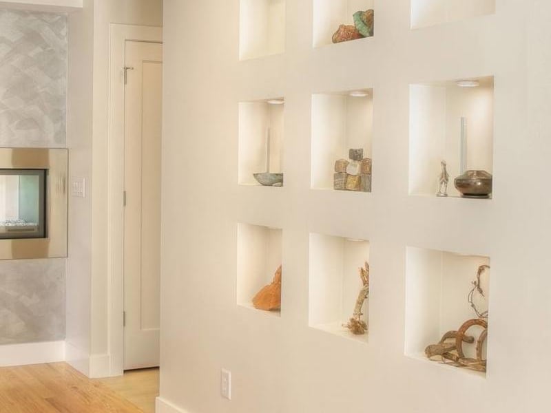 This wall was built thicker than normal to accommodate decorative wall niches.