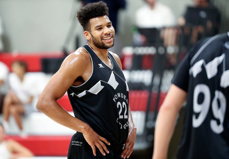 Yoeli Childs, former BYU Cougar, plays in a Powder League basketball game in Draper on Friday, June 25, 2021.