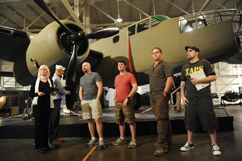 Anne Murata, left, Jason Hawes, Grant Wilson, Josh Gates and Dave Tango.