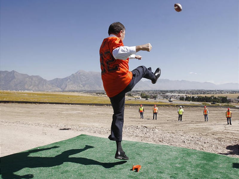 Gov. Gary Herbert "kicks off" the UDOT state Route 92 project on Wednesday.