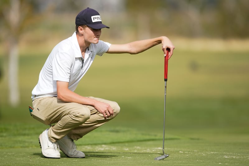 Morgan’s Tanner Telford competes in the 3A boys state championship at Oquirrh Hills Golf Course.