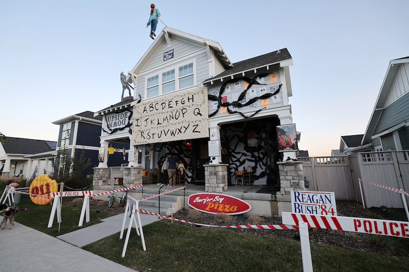 A Halloween-themed “Stranger Things” house in South Jordan, Utah.