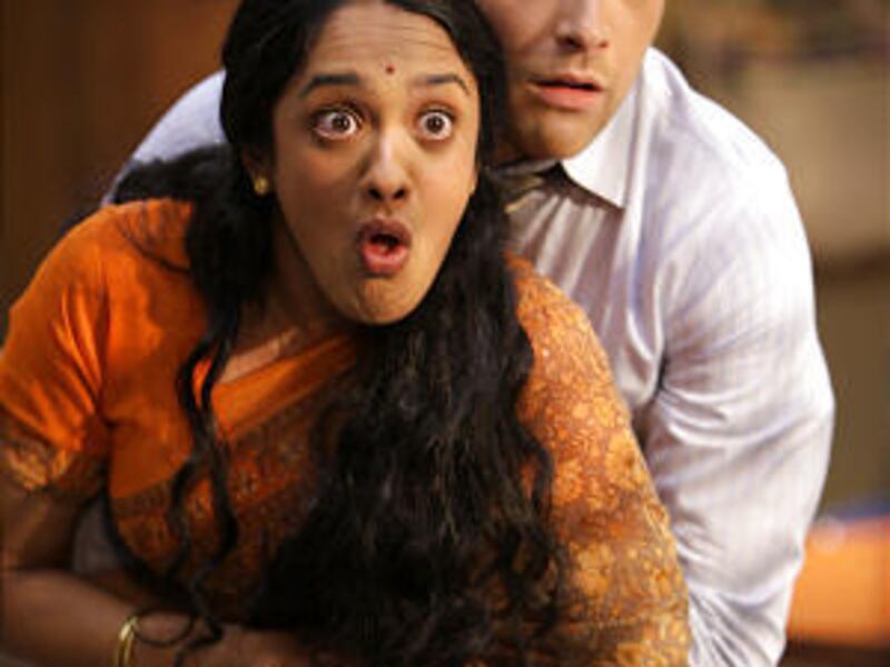 Anisha Nagarajan as Madhuri and Ben Rappaport as Todd in "Outsourced."