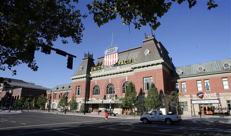 Prior to 1921, the depot served three railroads: Union Pacific, the Oregon Short Line and the San Pedro, Los Angeles and Salt Lake Railroad.