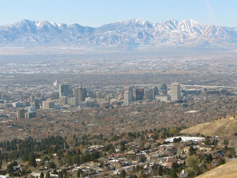 View of Salt Lake City from Bonneville Shoreline trail.