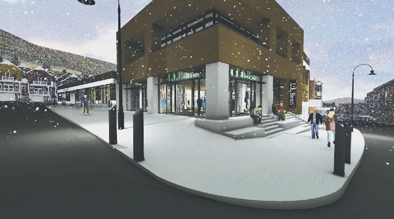 Artist rendering of new L.L. Bean retail store to built in Park City. Scheduled to open later this year or early 2018, the new 6,300 square-foot store will be located on the corner of Main Street and Heber Avenue in the new The Kimball on Main retail deve