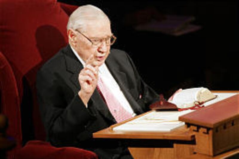 President James E. Faust, second counselor in the First Presidency of The Church of Jesus Christ of Latter-day Saints, urges young adults to keep God's commandments so they can find self-esteem.