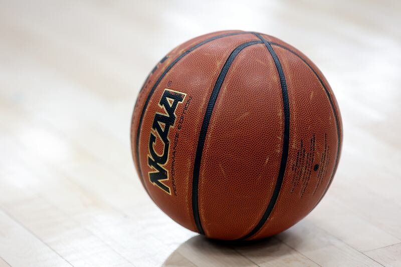 A basketball is pictured